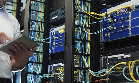 Pair Gain Communications telecom installation technicians at work in New York